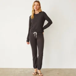 MONROW Supersoft Crew Neck Sweatshirt WASHEDBLACK Sale